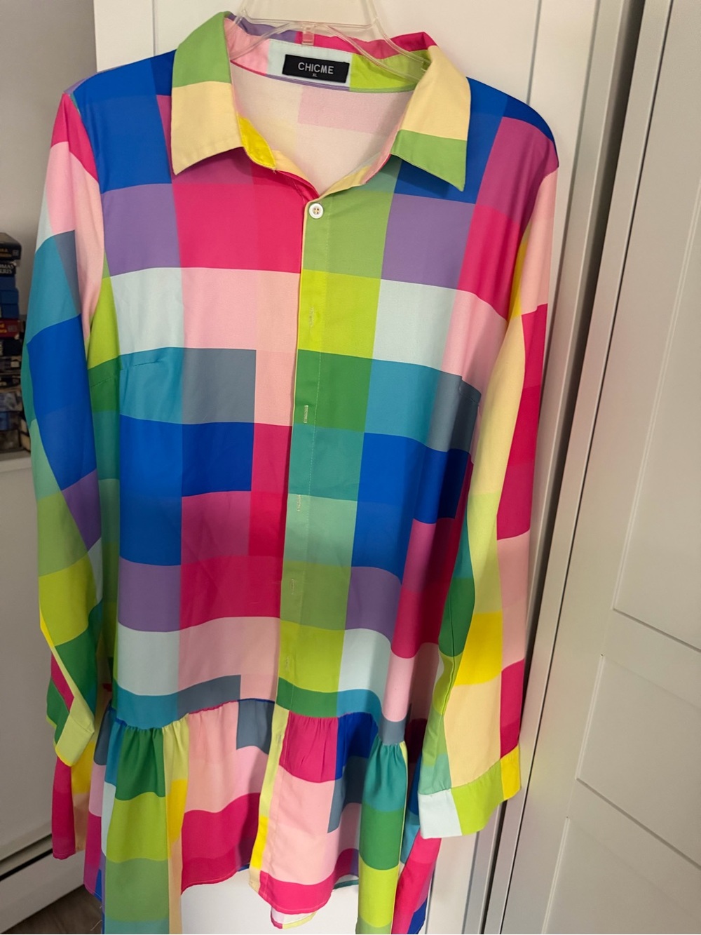 Chicme Women’s Multicolor Checkered Button-Down Shirt - Size XL